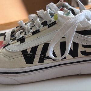 Vans Kids Black and White Canvas Sneakers